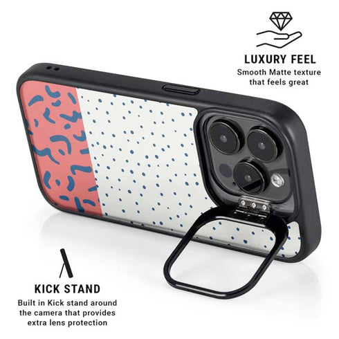 Polka Dot Split iPhone 15 Pro Kickstand Case